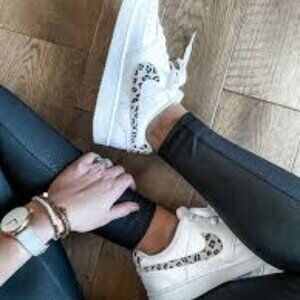 Nike Court Vision Low Leopard Swoosh White (Women's)